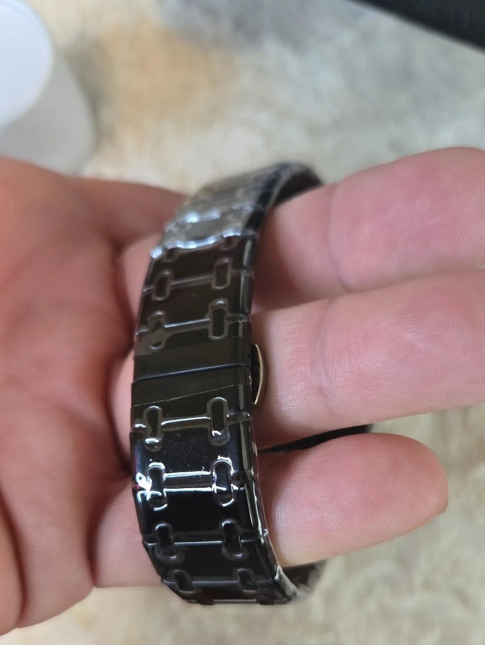 AJ Vip Men's Black and Blue Stainless Steel Watch